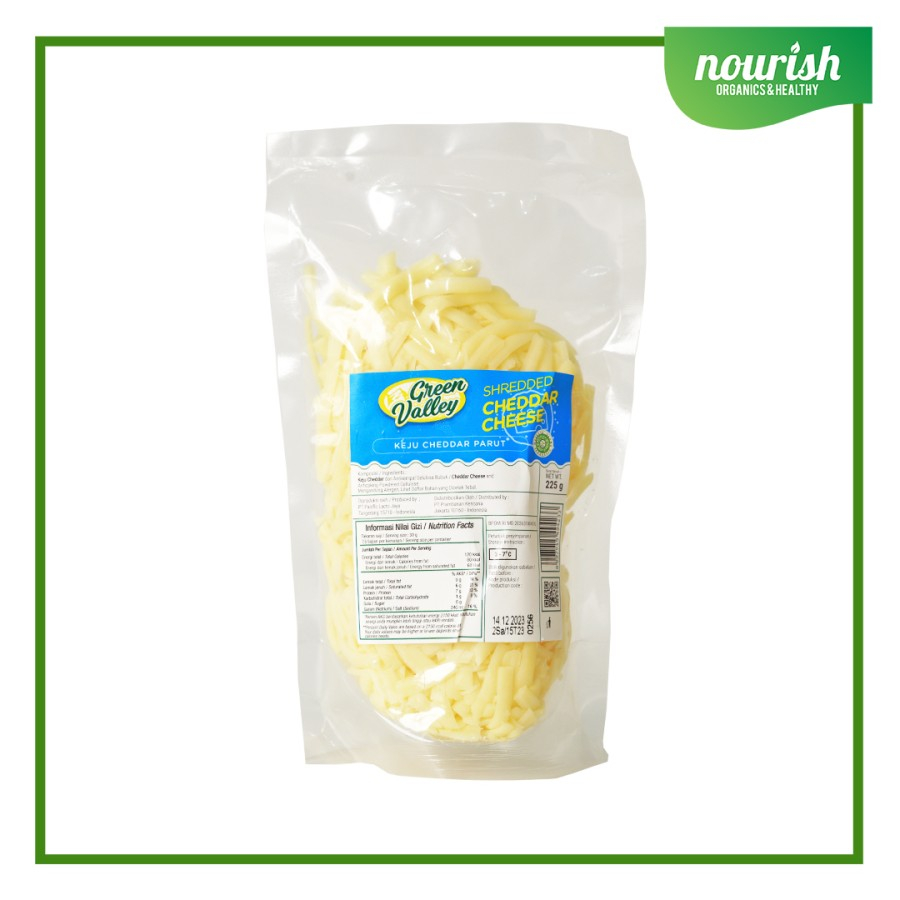 

Green Valley Shredded Cheddar Cheese, HALAL/ REAL CHEDDAR 225g-Jakut