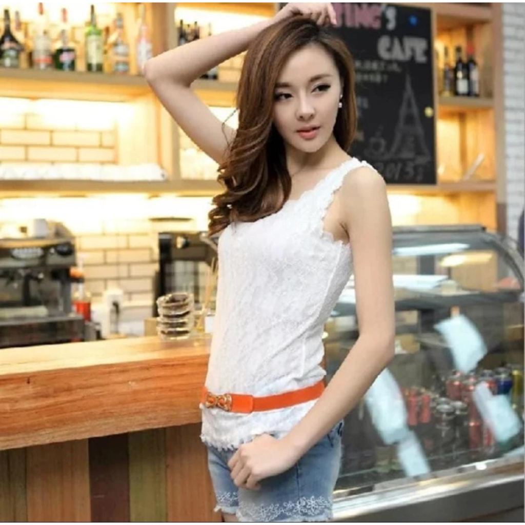 TANK TOP / BLUS BRUKAT IMPORT Hitam