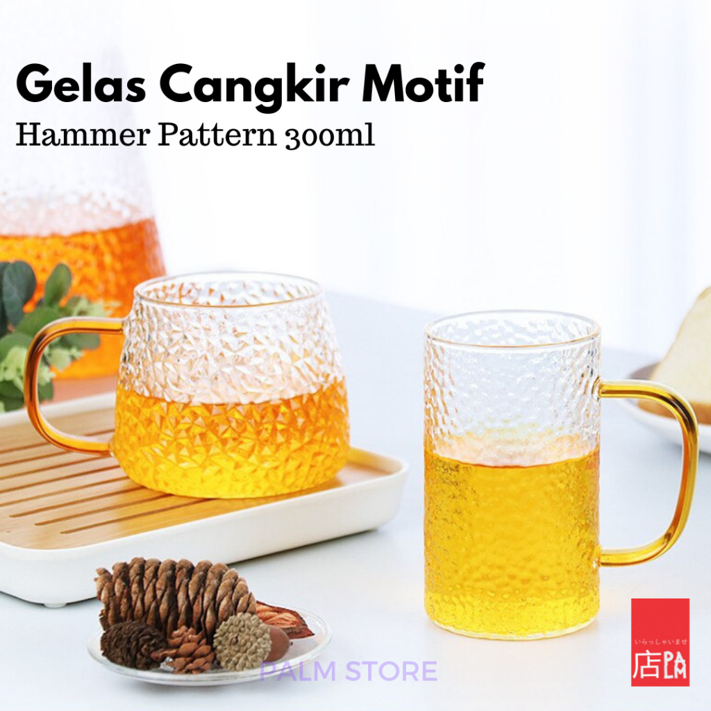 Gelas Cangkir Minum Hammer Pattern 300ml - JJ916