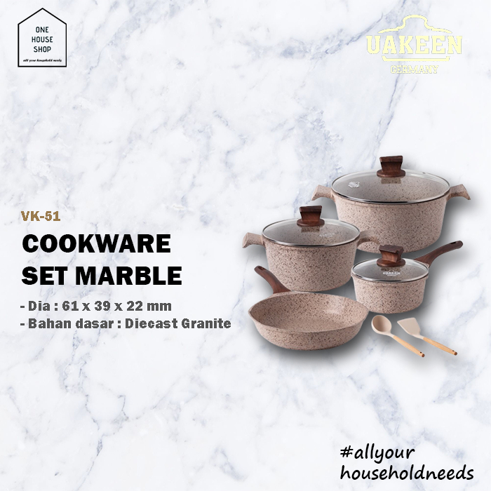 Uakeen Cookware Set Diecast Marble