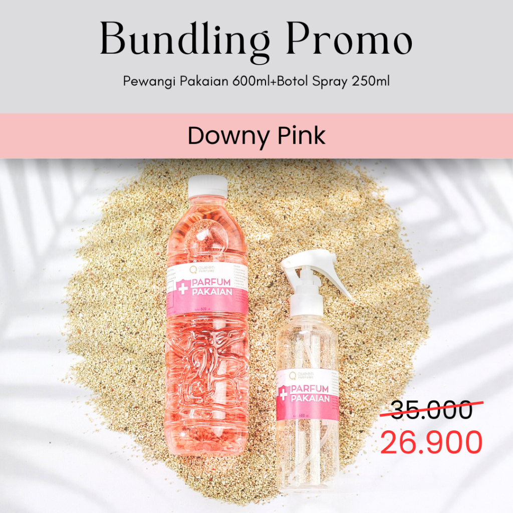 Paket Promo Termurah Parfum Laundry Pewangi Pakaian Downy Pink Pelicin Baju Setrika 600ml Wangi dan 