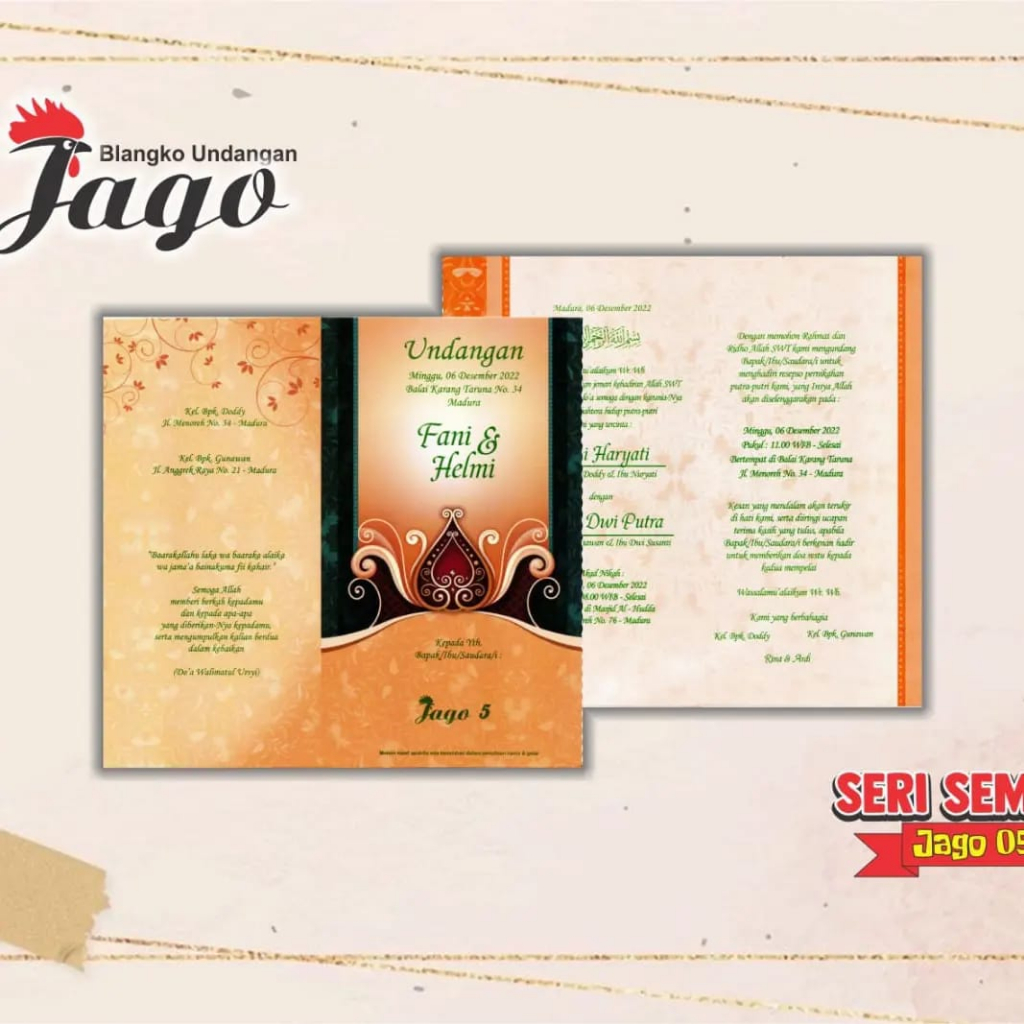 Kertas Blangko Undangan Pernikahan JAGO 5 Harga Murah