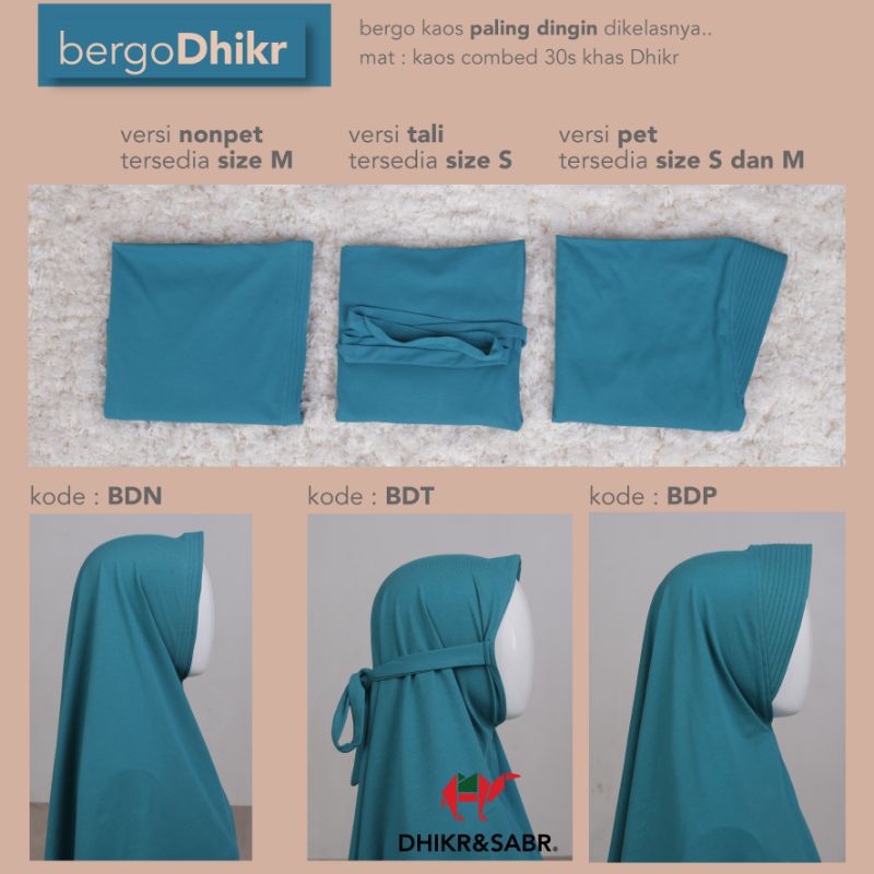 Bergo Dhikr&Sabr - Bergo Kaos Mahabbah - Bergo Ped & NonPed
