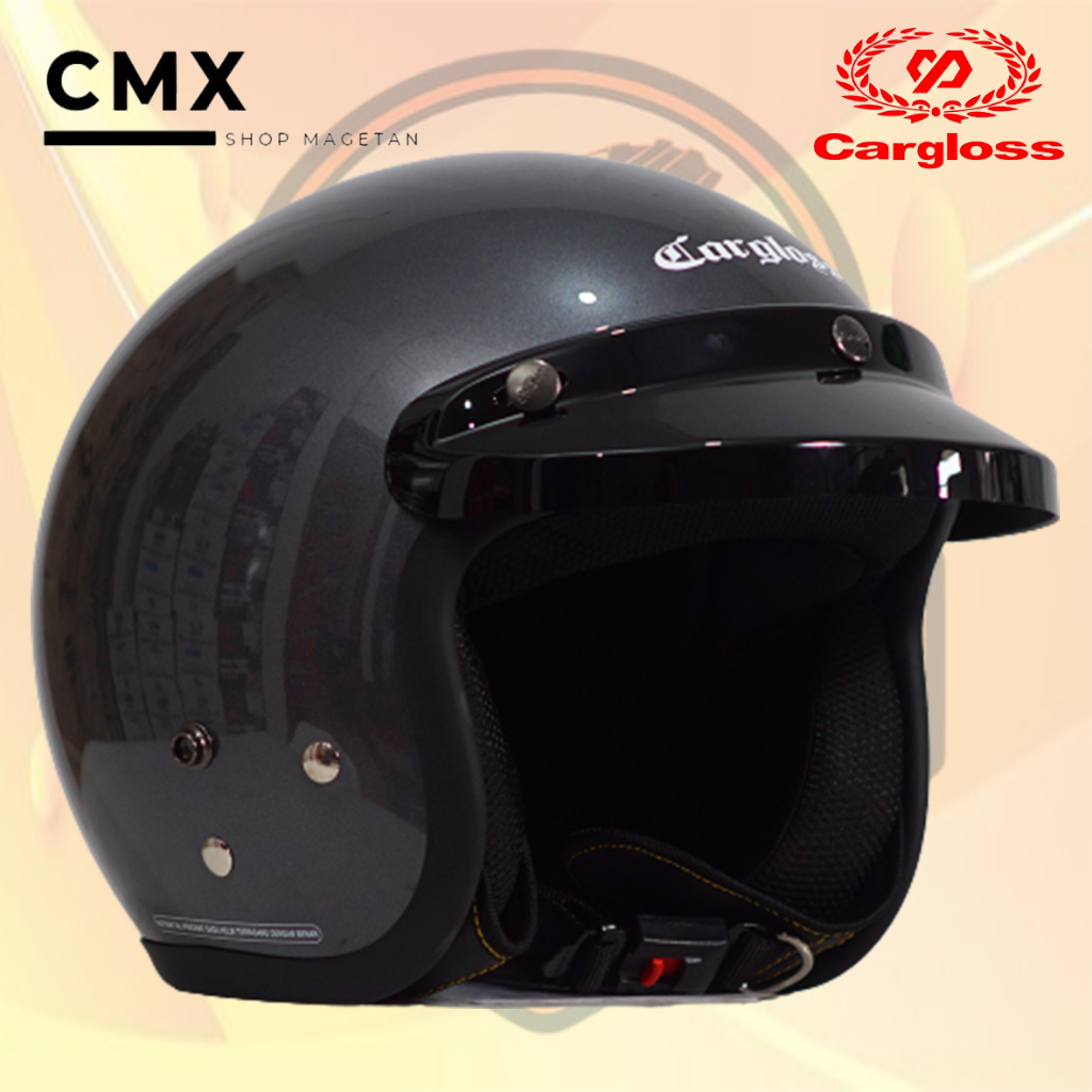 HELM CARGLOSS ORIGINAL 100%_CARGLOSS CFM_HELM CARGLOSS HITAM DOFF