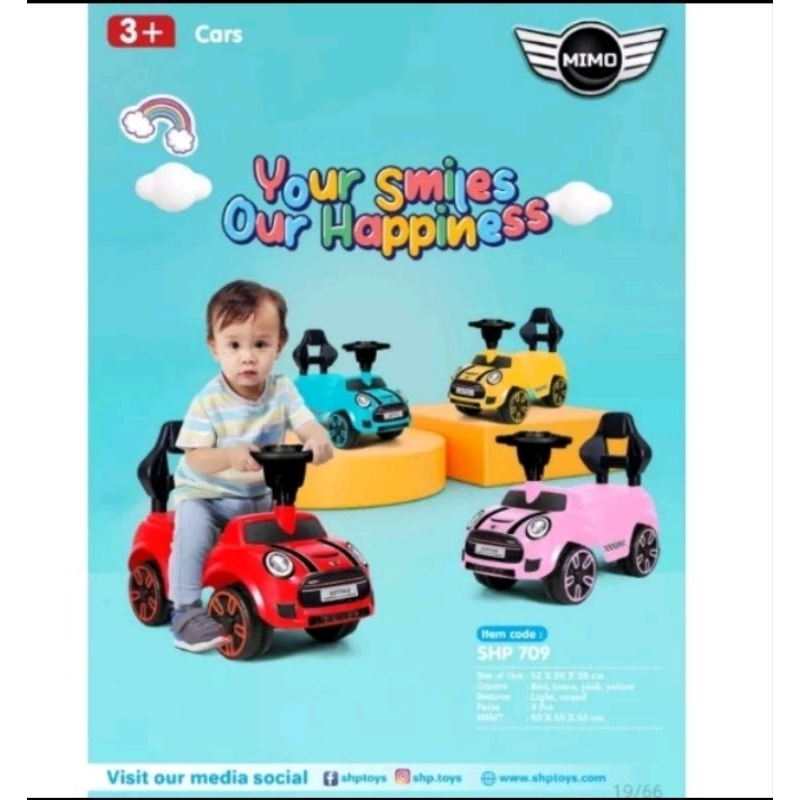 Mainan Mobil SHP Toys Ride On car Mimo 709 versi minicooper
