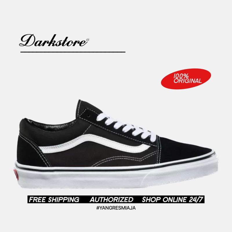 Vans Old Skool Black White 100% Original Resmi