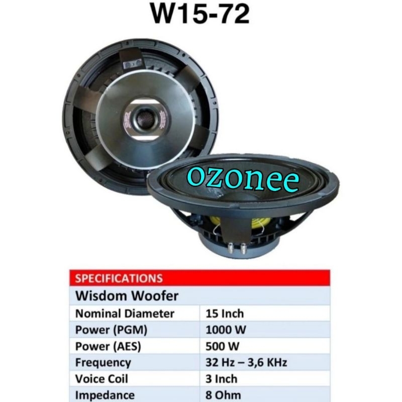 SPEAKER KOMPONEN WISDOM W 15 72 / WISDOM W 1572 15 INCH ORIGINAL