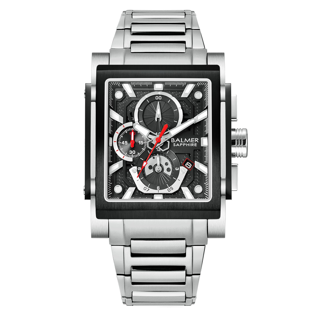 Balmer B-8144MC Jam Tangan Analog Stainless Steel Kaca Sapphire Diameter 38mm x 44mm