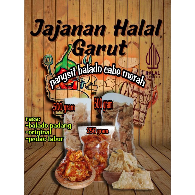 

pangsit balado cabe merah pedas manis khas padang kemasan 500gram halal