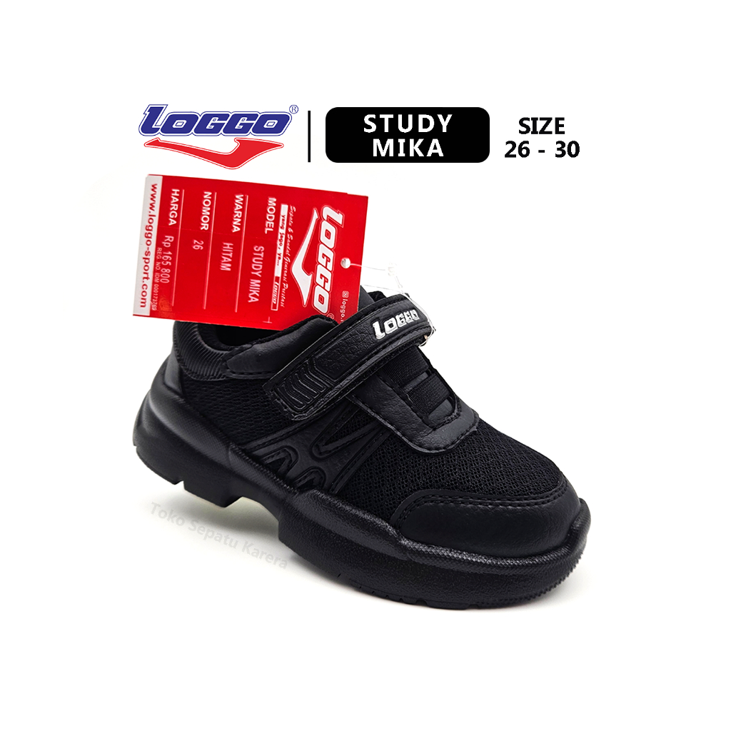 Sepatu Sekolah Anak PAUD TK Laki Laki/Perempuan – LOGGO – STUDY MIKA – Size 26-30 – Sneakers – Sport