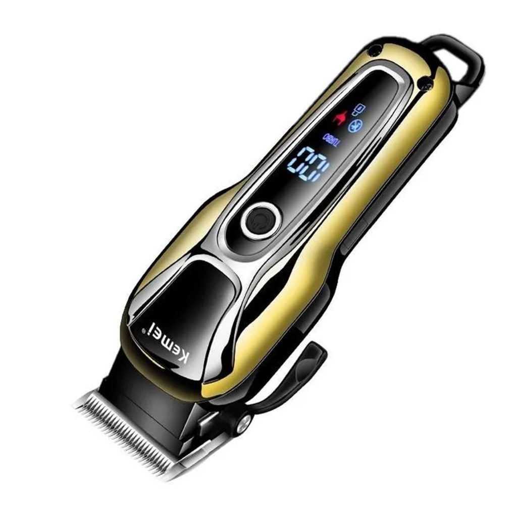 Clipper Kemei KM-PG1990 / KM 1990 Alat Mesin Cukur Rambut Rechargeable USB LCD Display KM PG1990