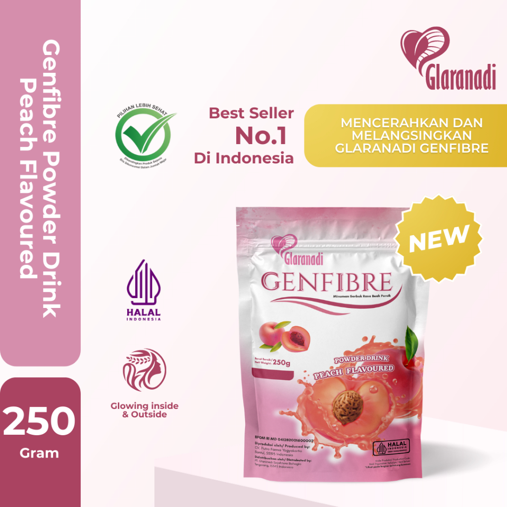 GLARANADI BPOM Minuman Kolagen Fiber Genfibre 250g Mencerahkan Melangsingkan Detoks Fibre Detox Minuman Collagen Drink