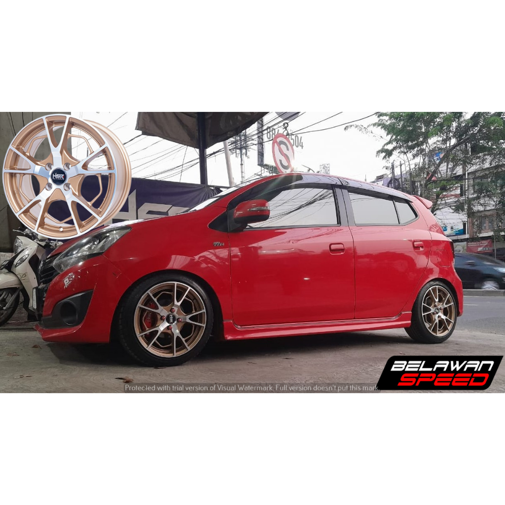 PAKETAN PELEK MOBIL PLUS BAN RING 15 HSR EXIMIUS PCD 4X100 UNTUK AYLA BRIO KIA PICANTO KARIMUN IGNIS