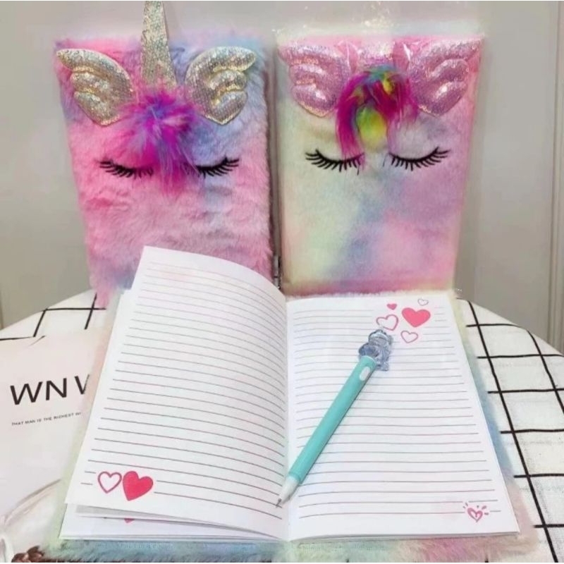 

KAN Buku Diary Bulu Motif Unicorn Buku Agenda Notebook Anak