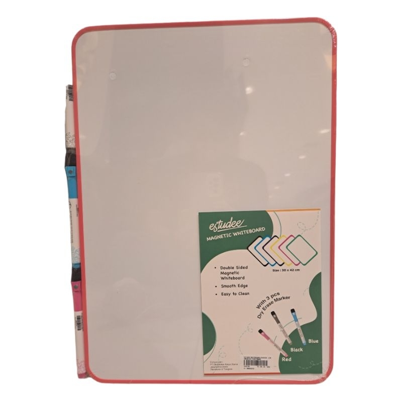 

BSD - ESTUDEE WHITE BOARD 30 X 42CM + 3 MARKER SET PINK FRAME