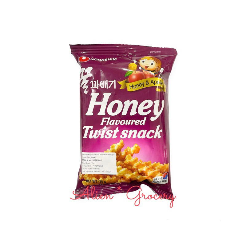 

NONGSHIM Nong Shim Honey Apple Madu Apel Twist Snack Korea Impor 75gr