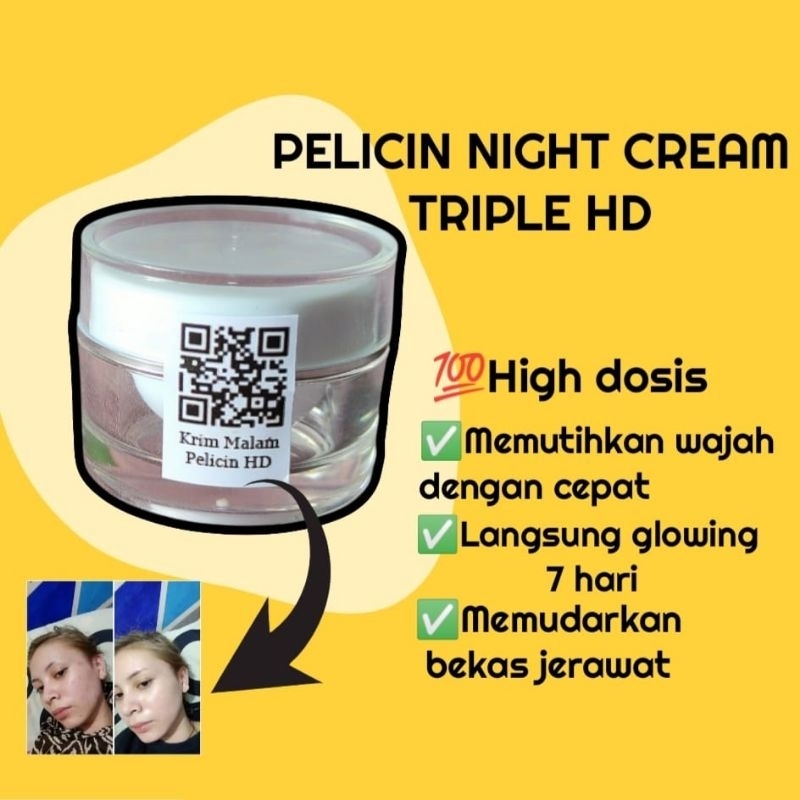 Salep Pelicin Wajah Glowing Night Cream Double Glow Forte Ori Dosis Tinggi