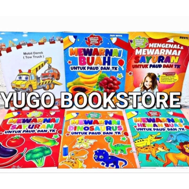 Buku mewarnai untuk PAUD dan TK UKURAN BESAR ORIGINAL