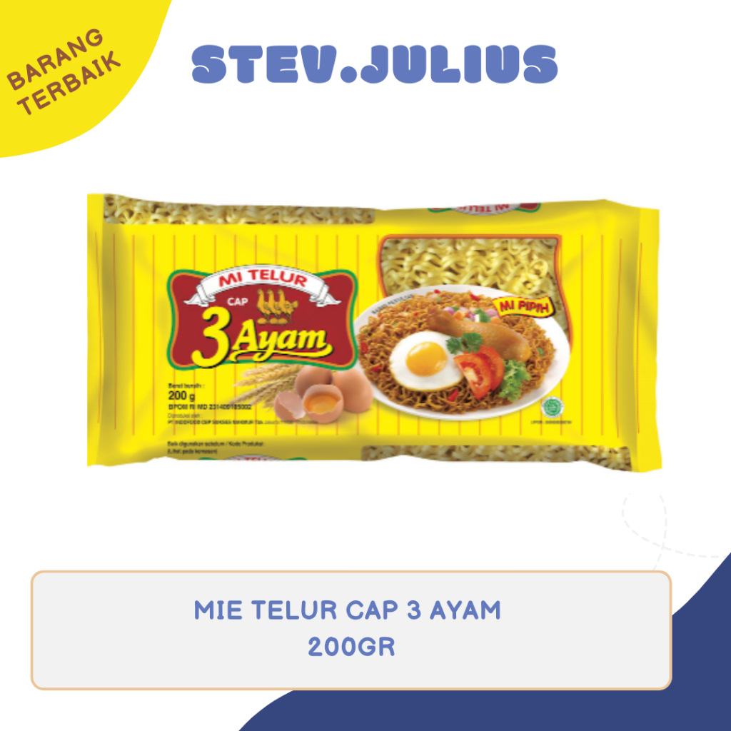 

MIE TELUR CAP 3 AYAM 200GR