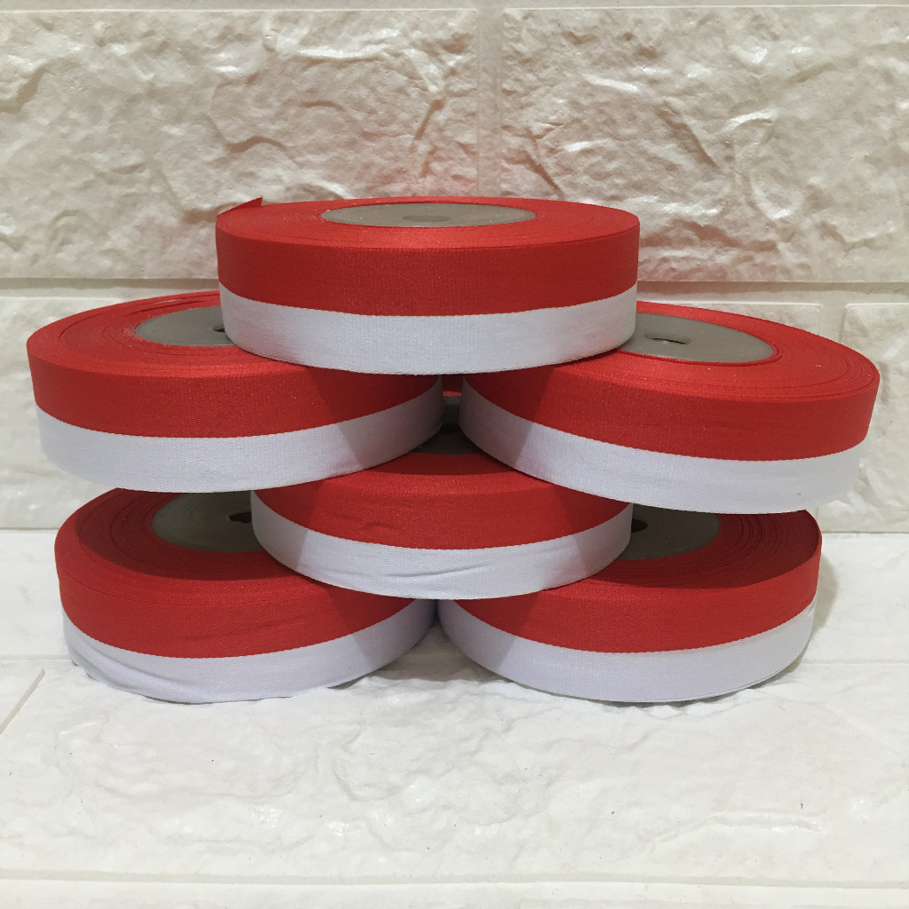

Pita Merah Putih 1 Inci / Hiasan 17 Agustus HUT RI / Pita Kain