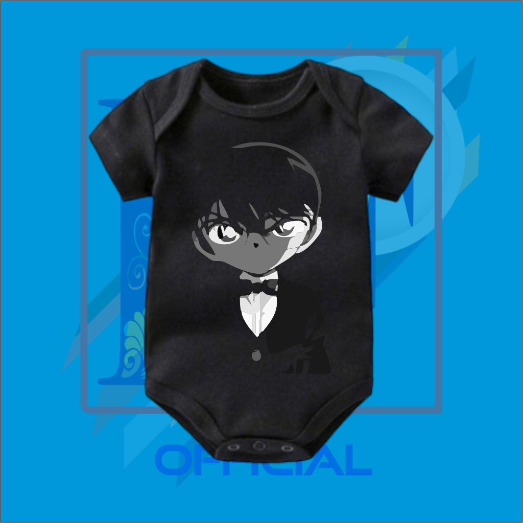 BAJU BAYI ANIME DETECTIVE CONAN JUMPER BABY ANIME CONAN bodysuit jumpsuit jumper pendek Laki-laki pe