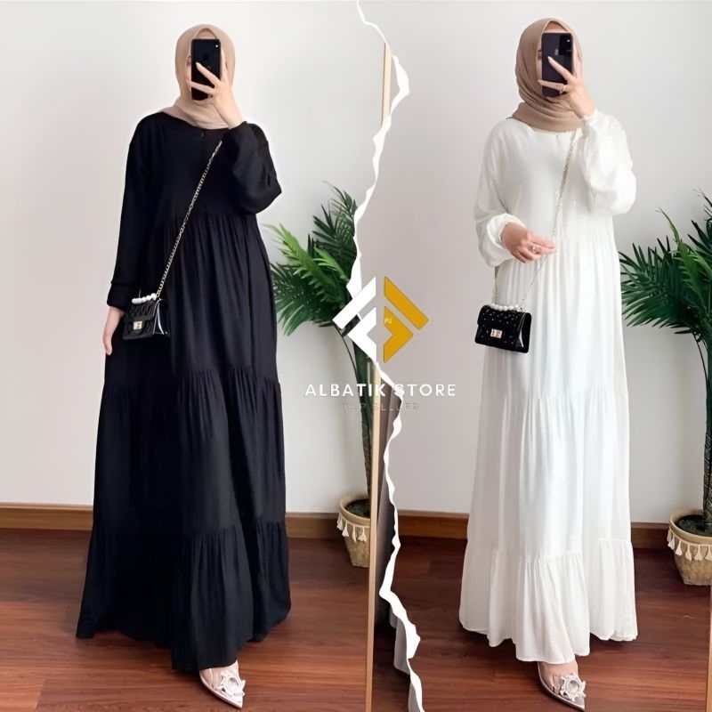 HANUM DRESS POLOS PREMIUM / DRESS BUSUI / DRESS RAYON / GAMIS POLOS / HOMEY DRESS