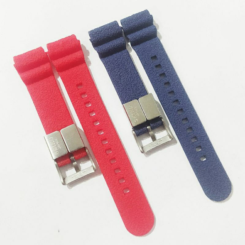 strap rubber seiko loop stainless 22mm