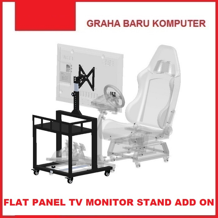 Meja + Bracket TV Monitor - Add On Kursi Chair Simulator Sim Game Gaming Geming Gamers Gamer Balap P