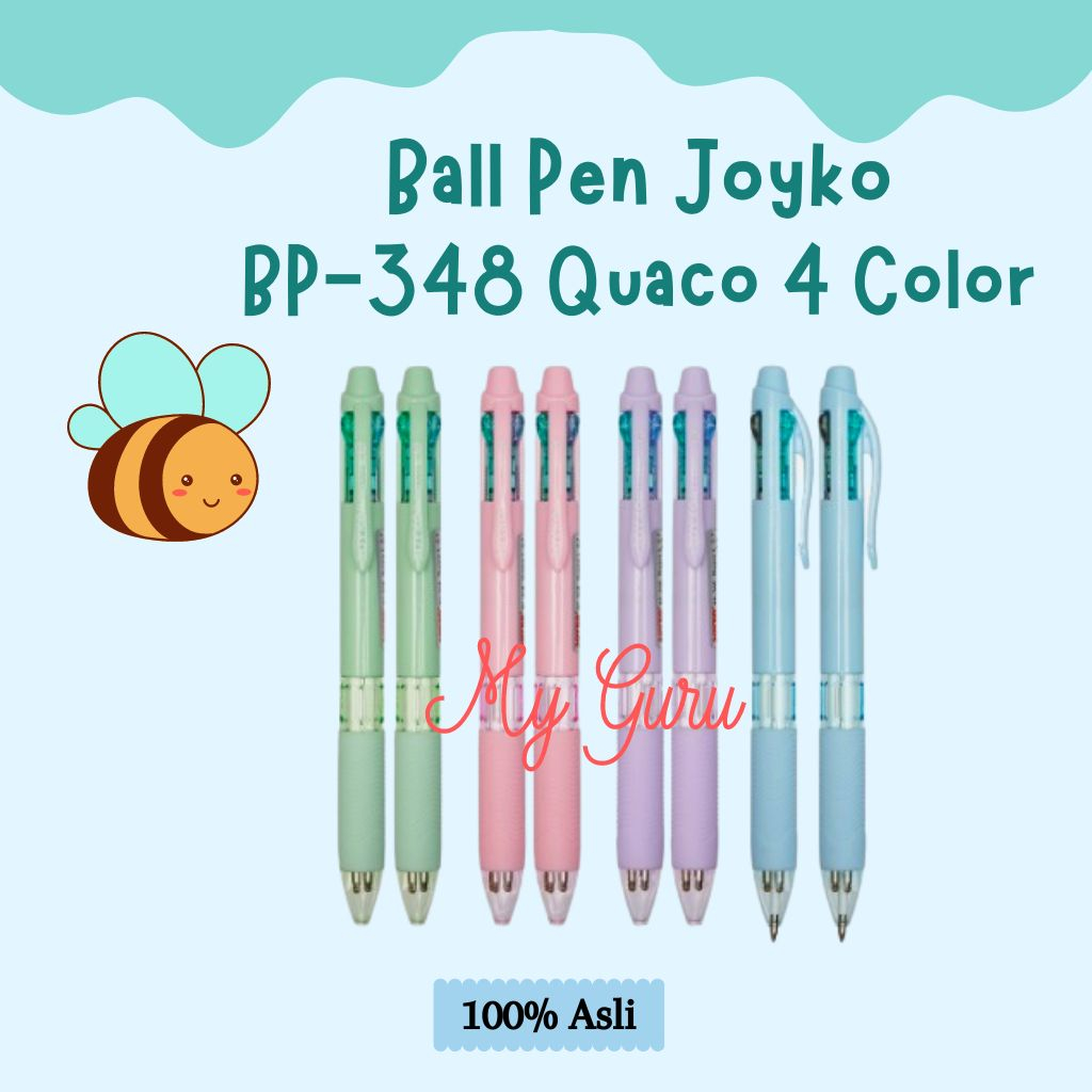 

[PCS] BALL PEN JOYKO BP-348 QUACO 4 COLOR WARNA / PULPEN / PENA / BOLPEN (0.7MM)