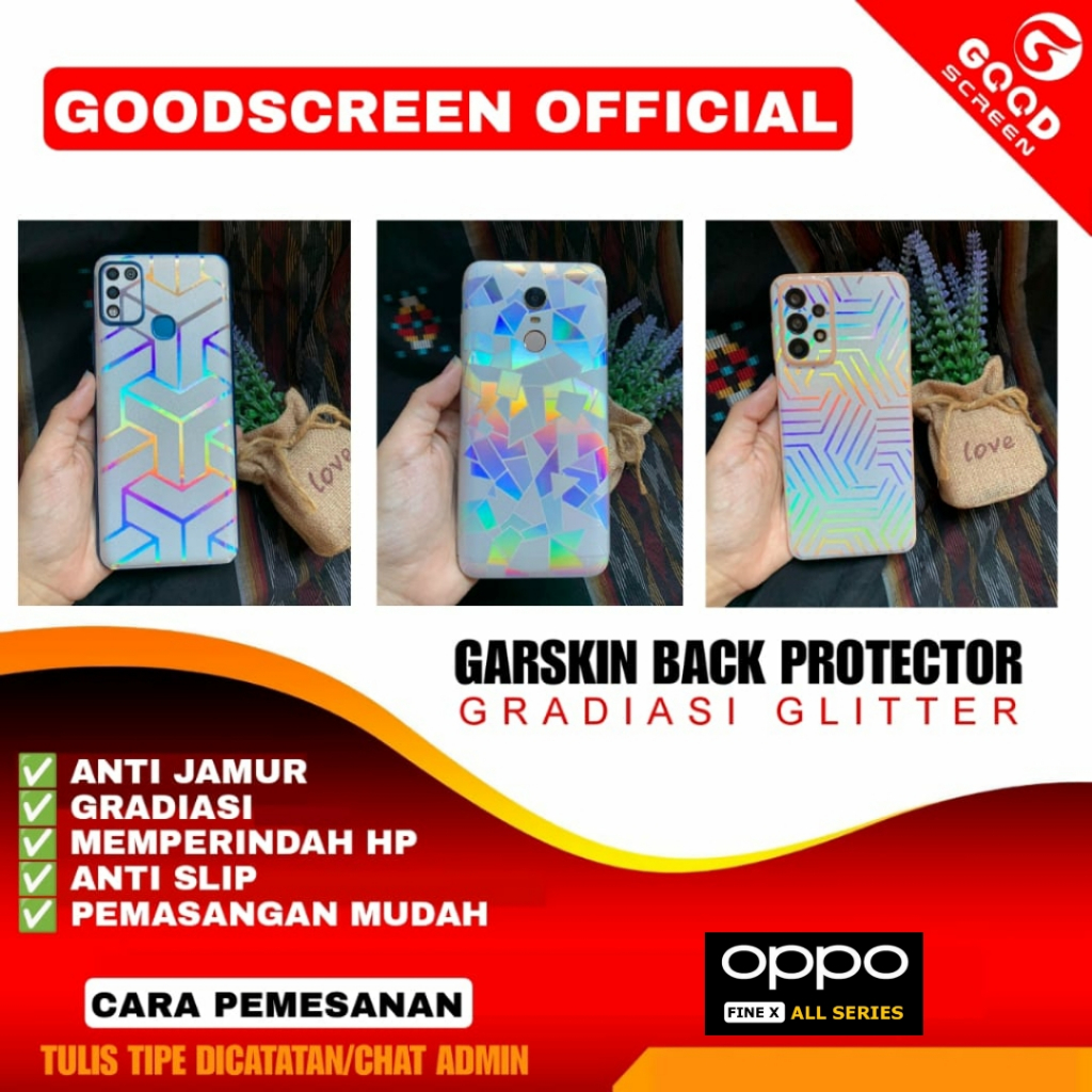 Garskin Back Protector Gradiasi Glitter| Anti Gores Hydrogel Belakang| Anti Jamur OPPO FIND X SERIES