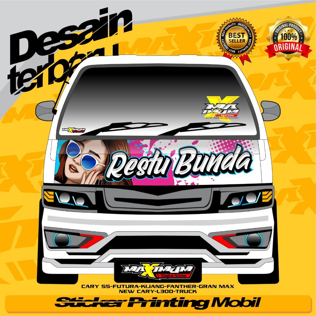 STICKER KABIN DEPAN DAN KACA MOBIL PICKUP CARRY SS FUTURA /KABIN DEPAN CARRY SS FUTURA CUSTOM-DUNIAS