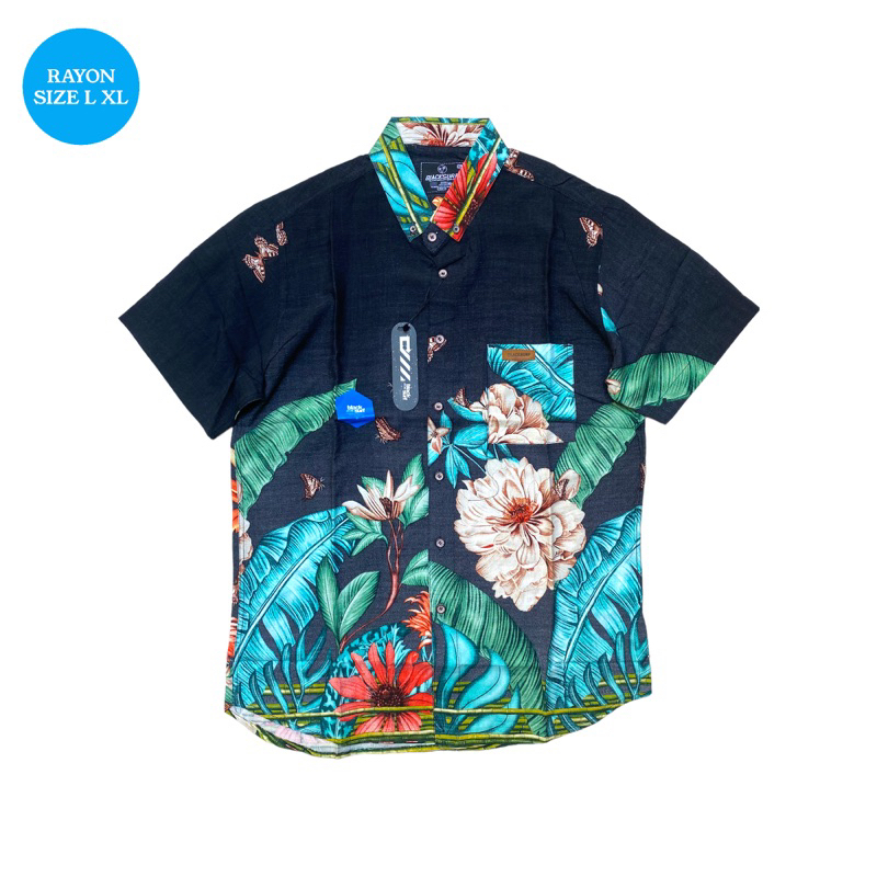 BLACK SURF ORIGINAL kemeja pendek motif 01-009