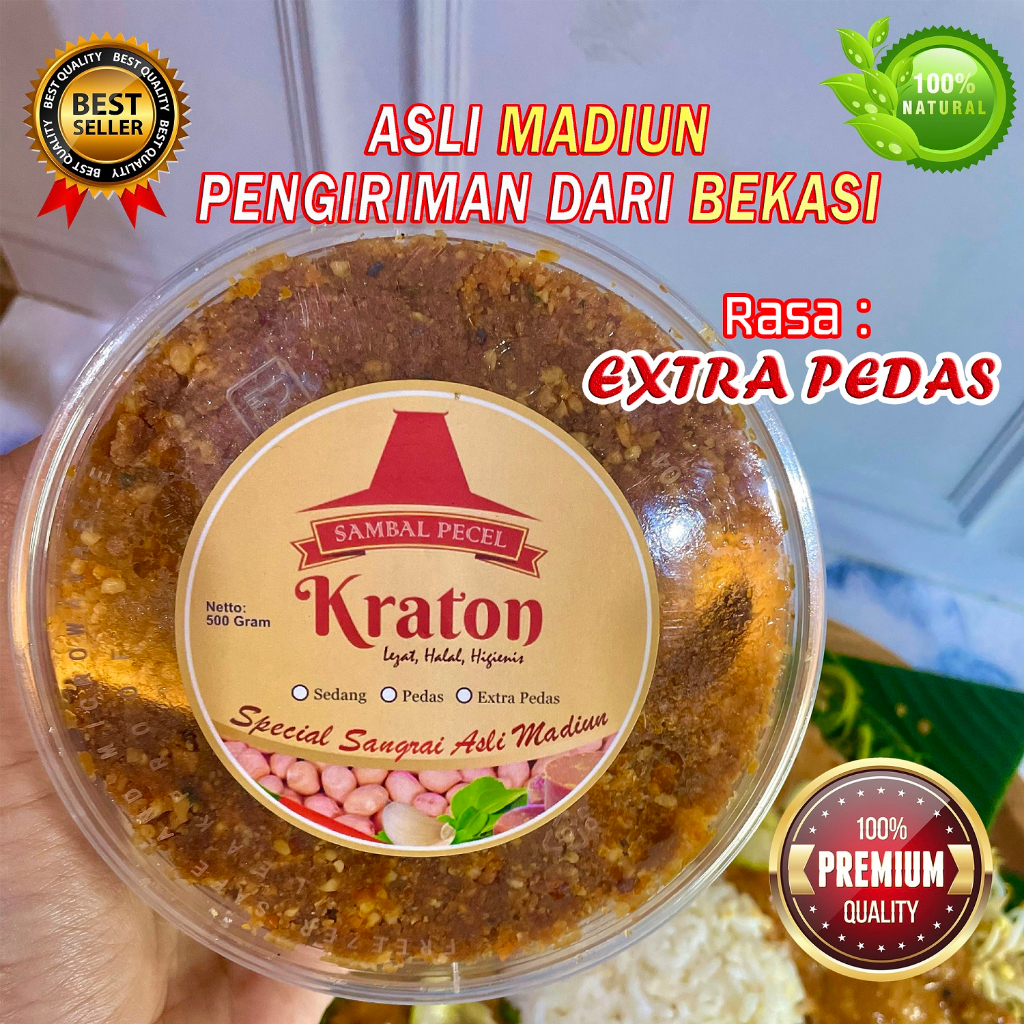 

Bumbu Sambal Pecel Khas Madiun Extra Pedas Asli Alami Tanpa Bahan Pengawet 250 gram