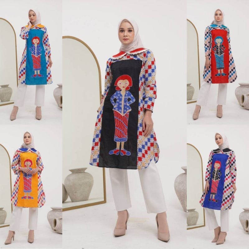 Atasan TUNIK BU TEJO Tunik toraja modern kekinian M.L.XL asli pekalongan