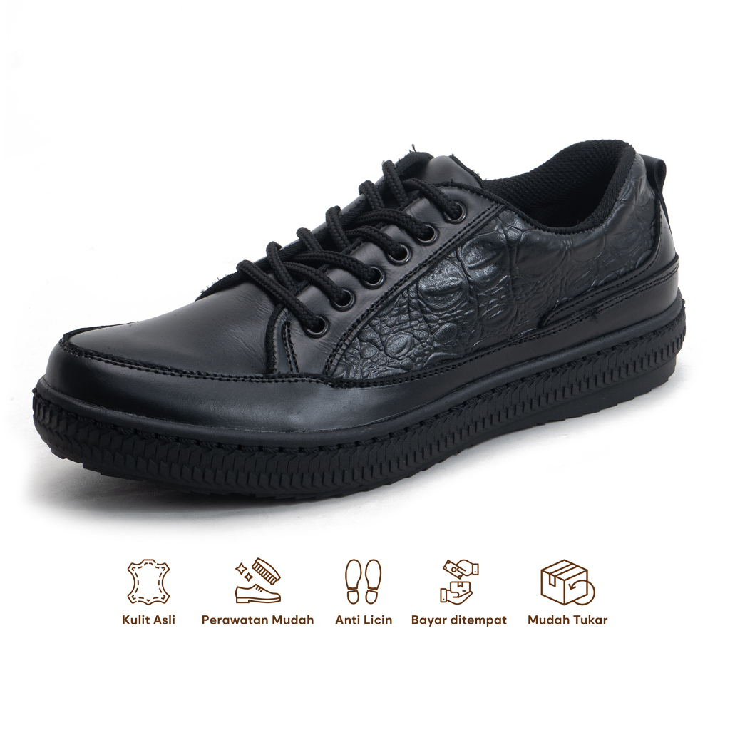 Sepatu Pria Sneakers Casual Original Fordza Gharial Kulit Asli