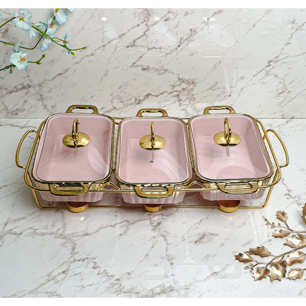 Premiere Home Mangkok Saji Prasmanan 1 Set Panci  Canada Serving Plate / Mangkok Sup /Piring Keramik