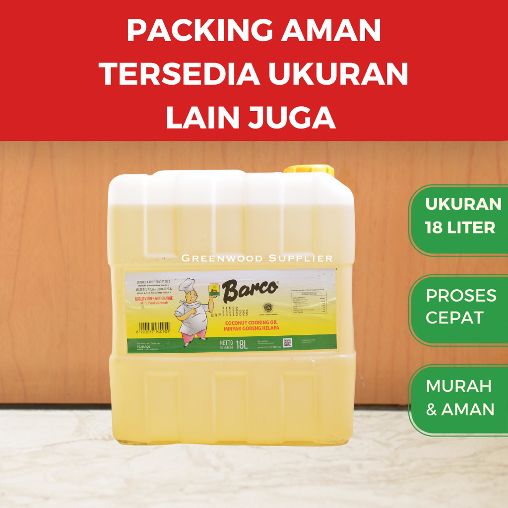 

Barco Minyak Goreng Kelapa / Coconut Oil - 18 Liter [SAMEDAY]