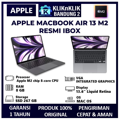Laptop Mac air 2023 M2 resmi Ibox new BNIB