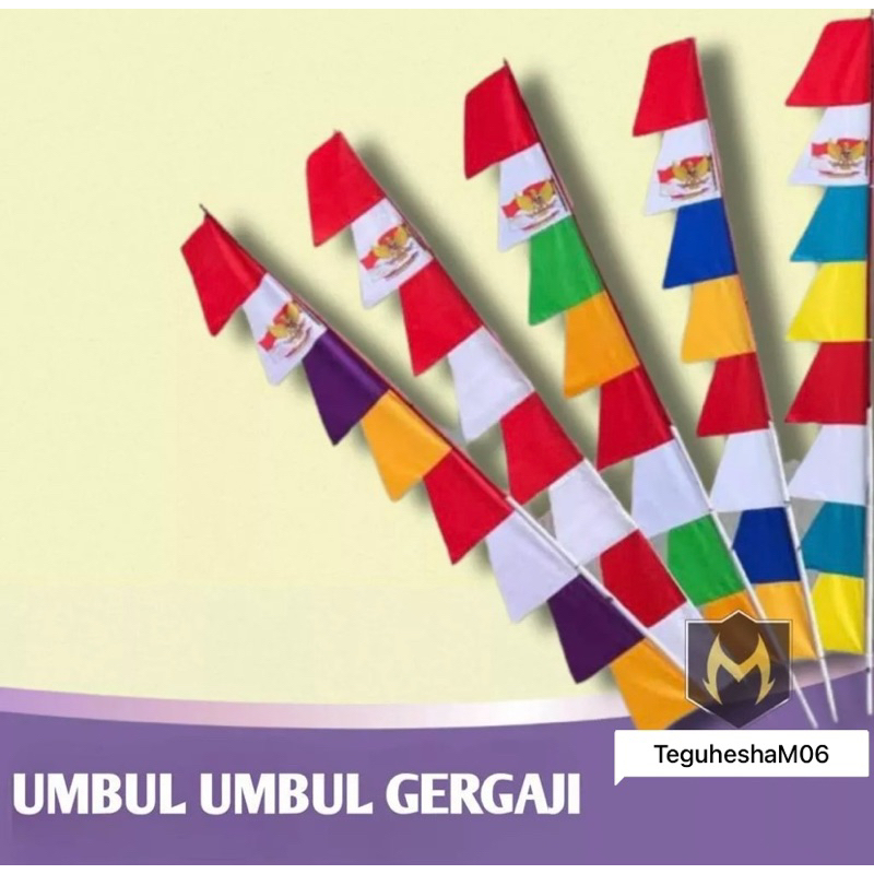 Umbul Umbul Warna Warni / Umbul Umbul Merah Putih / Umbul Umbul Garuda Warna / 10pcs / 20pcs / 1 Kod