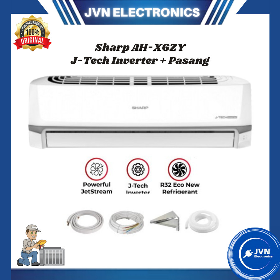 AC Sharp AH-X6ZY 1/2 PK J-Tech Inverter + Pasang