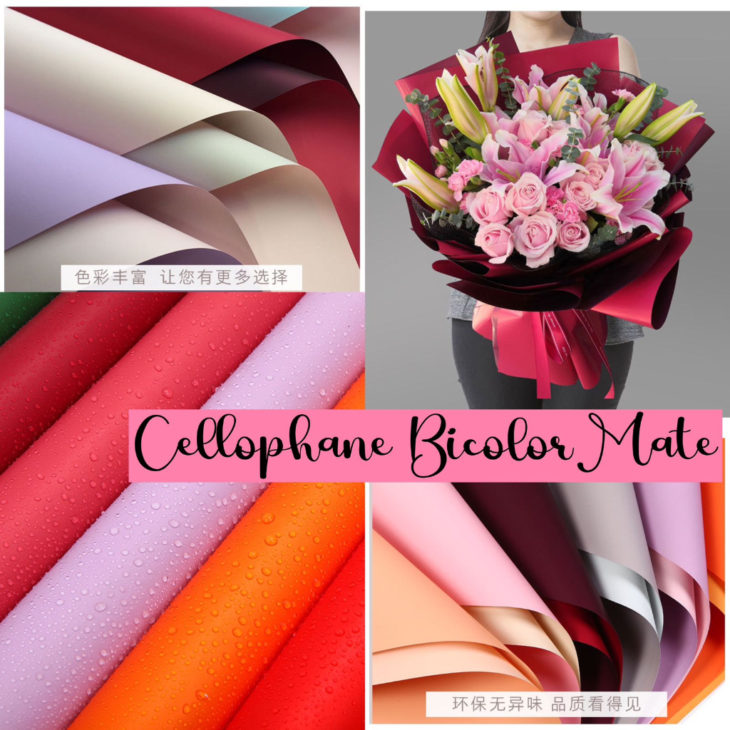 

CELLOPHANE BI COLOR MATE KERTAS FLOWER WRAPPING FULL COLOR OPP