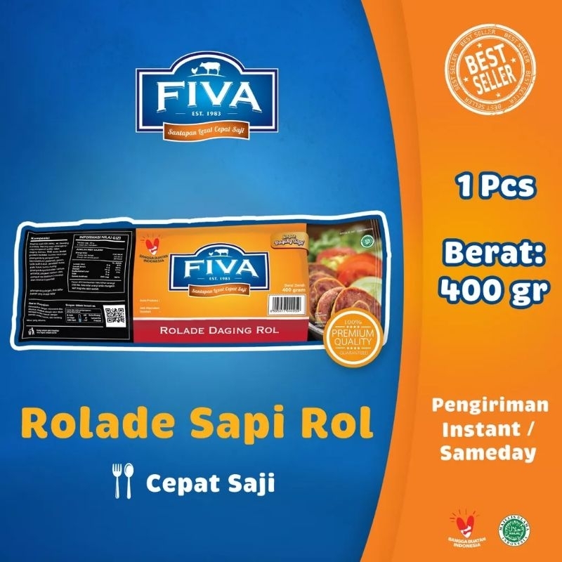 

Fiva Rolade Sapi Rol 400gr Rolade Sapi Halal Beef Rolade