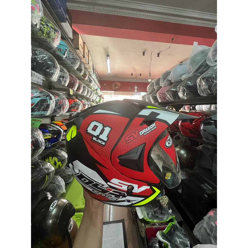HELM SEMI TRAIL SEMICROSS DYR MOTIF DOUBLE VISOR PREMIUM ORIGINAL