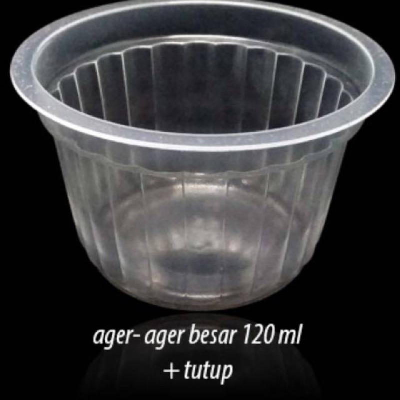 gelas agar ukuran 120ml dengan tutup 50pc