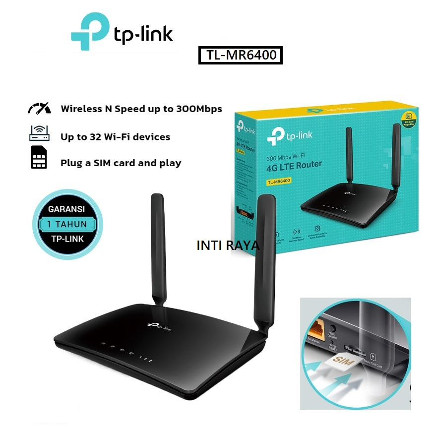 TP-Link 3G 4G Router - TPLINK TL-MR6400 MR-6400 MR 6400