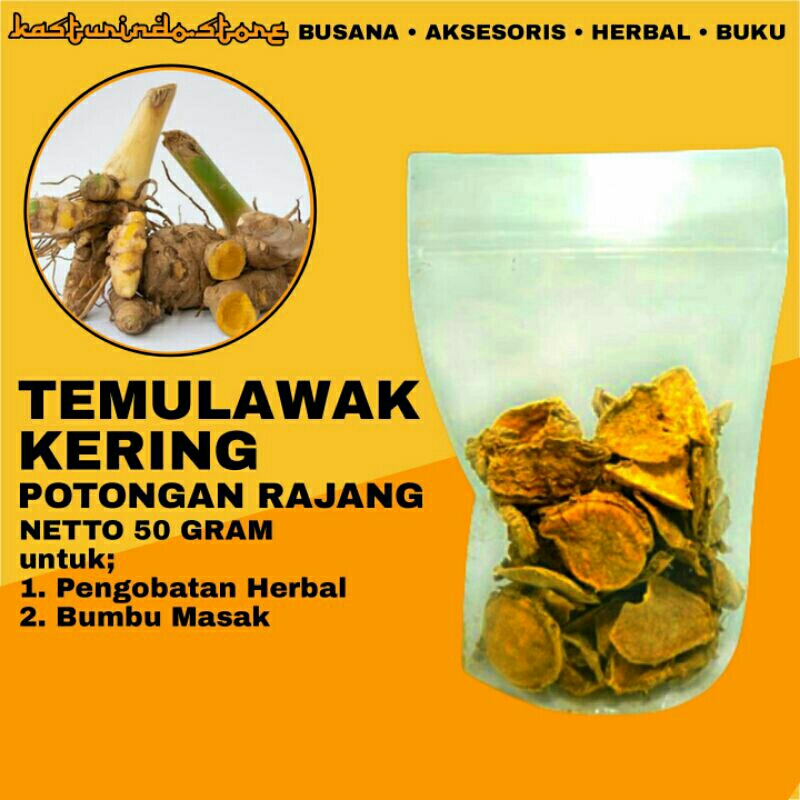 

Temulawak Kering Potongan Rajang Rajangan Herbal Rempah Ukuran Isi 50 Gram
