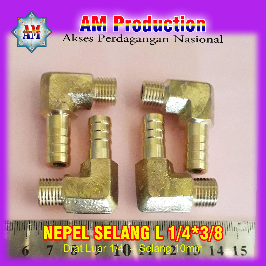 Nepel Selang L 1/4x3/8 Perlengkapan Mesin