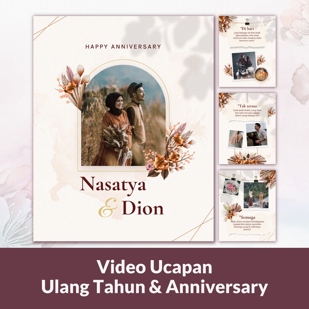 Video Ucapan Anniversary atau Ulang Tahun Premium Kekinian Template 18