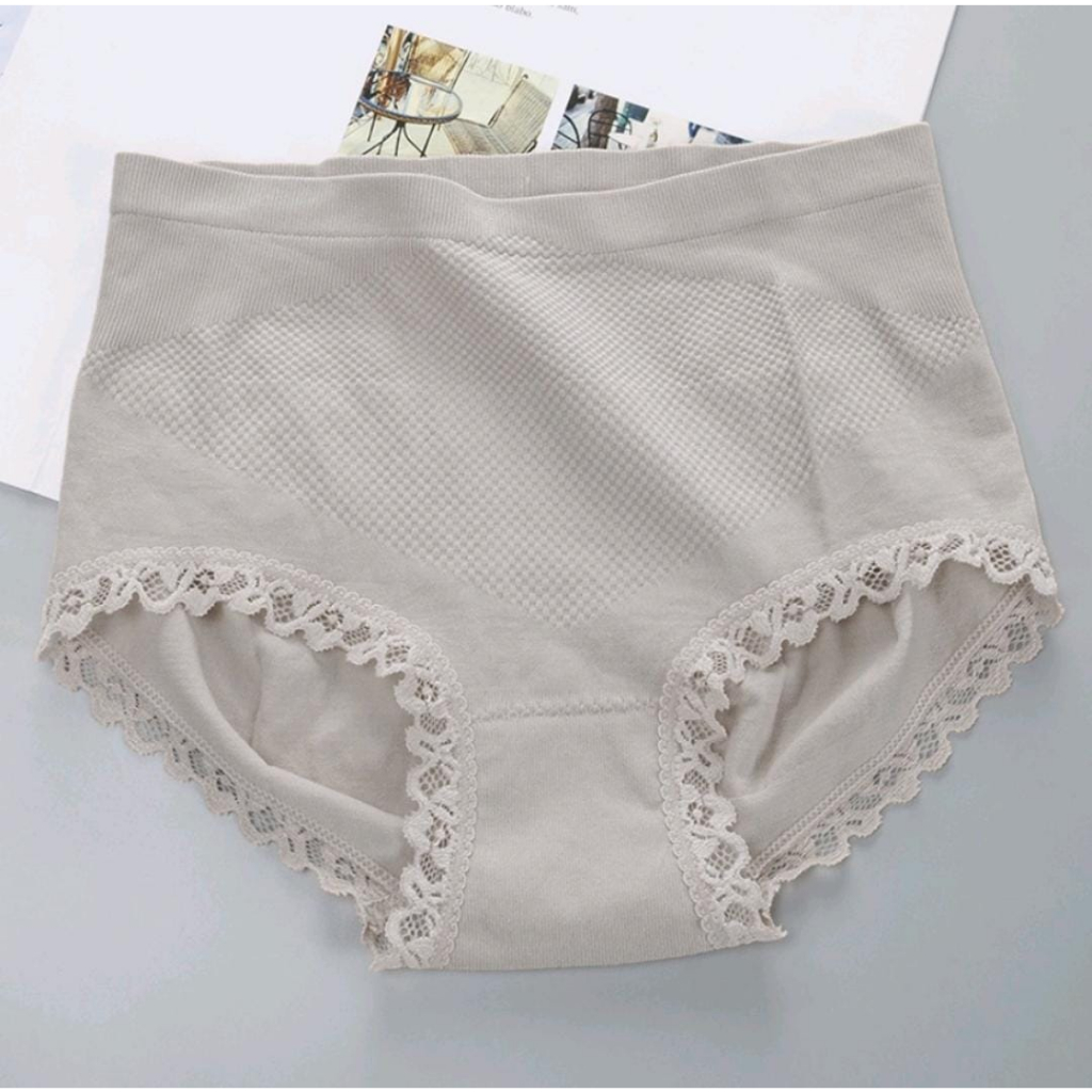 1 LUSIN | Celana Dalam Wanita Brief Super Elastis Seamless MID WAIST Bahan Katun CD 1192 TM