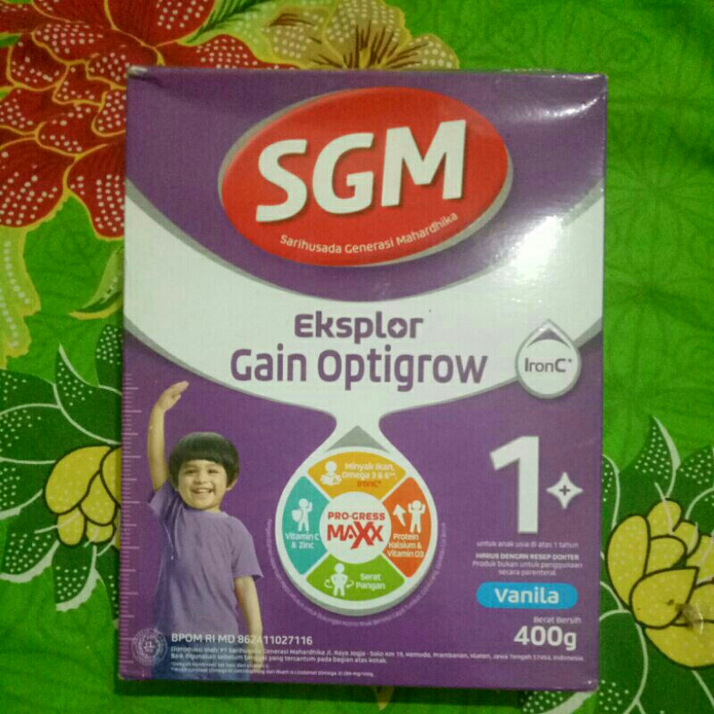 Susu Formula. SGM Gain optigrow 1+ 400gram